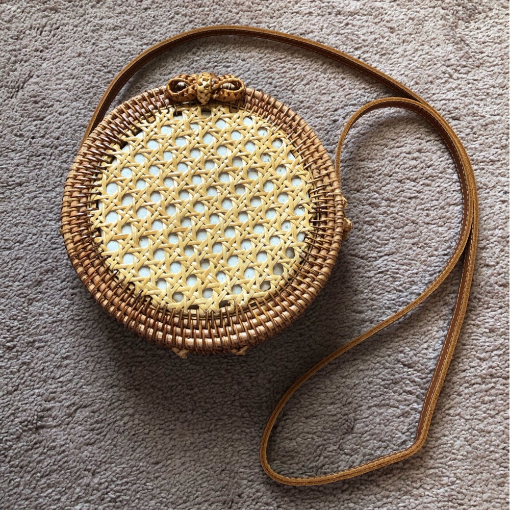 Rattan Crossbody Purse